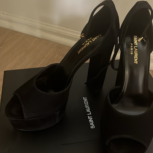 COPY - SAINT LAURENT Suede Platforms in size 40.5 fits 10 or 10.5 - Picture 2 of 4